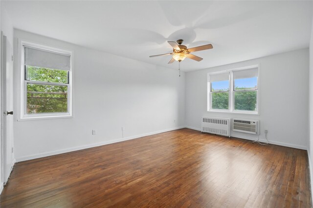 600 Locust St Unit 7C, Mount Vernon, NY 10552 - unfurnished room with radiator, ceiling fan, hardwood / wood-style flooring, and baseboards