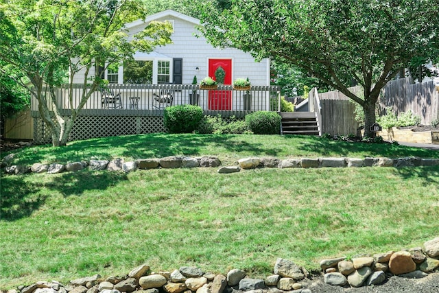 110 Sound Beach Blvd, Sound Beach, NY 11789 - view of yard with a wooden deck