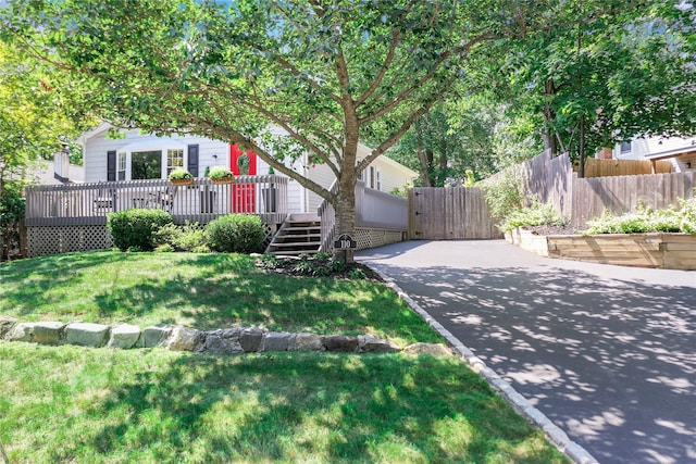 110 Sound Beach Blvd, Sound Beach, NY 11789 - obstructed view of property with a wooden deck
