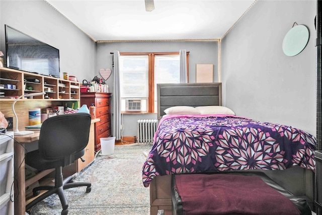 113-23 204th St, Saint Albans, NY 11412 - bedroom featuring radiator, an office area, and ceiling fan