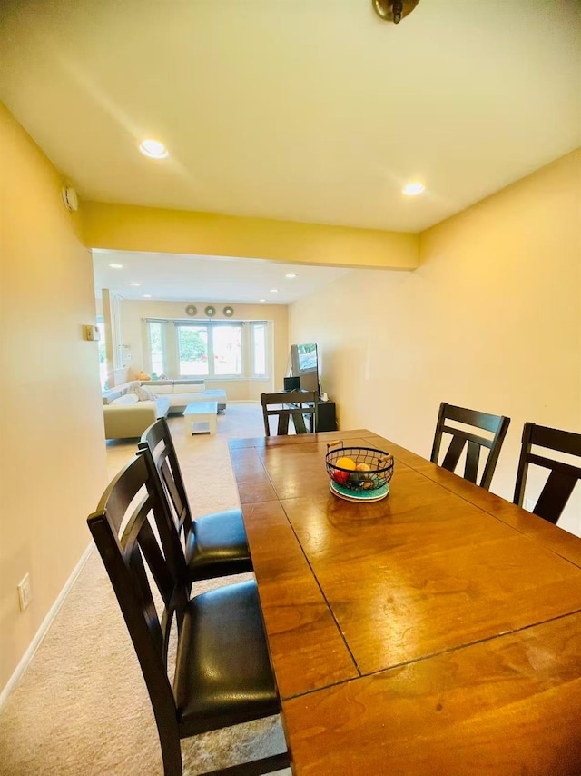 663 Woodbury Rd, Oyster Bay, NY 11791 - carpeted dining space with recessed lighting and baseboards