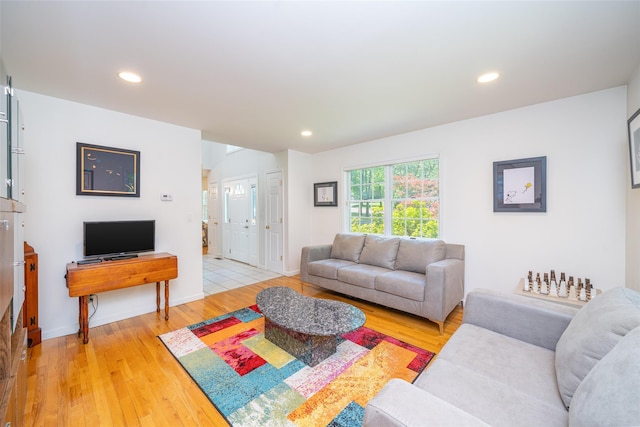10 Wyche Way, Ossining, NY 10562 - living area featuring light wood-style floors, recessed lighting, and baseboards