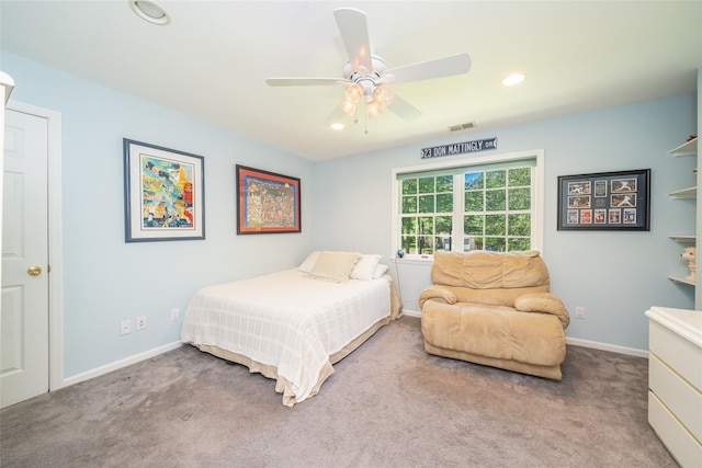 10 Wyche Way, Ossining, NY 10562 - carpeted bedroom with recessed lighting, baseboards, and a ceiling fan