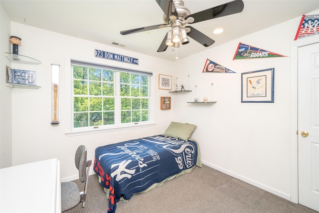 10 Wyche Way, Ossining, NY 10562 - carpeted bedroom featuring baseboards, ceiling fan, and recessed lighting