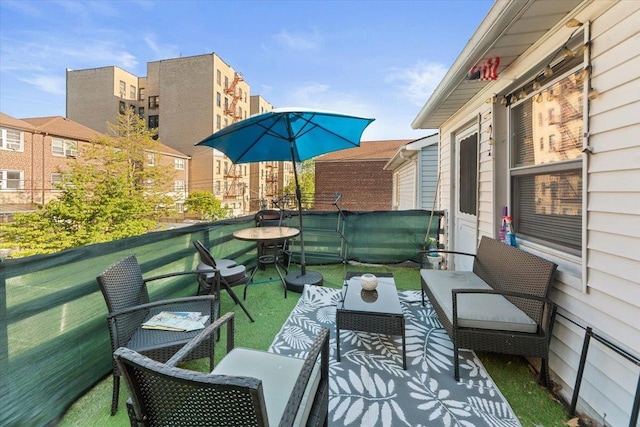 1856 Edison Ave, Bronx, NY 10461 - view of patio featuring outdoor lounge area and a balcony