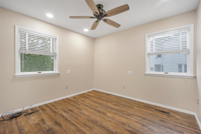 7 Mailler Ave, Cornwall, NY 12518 - empty room with baseboards, a ceiling fan, wood finished floors, and recessed lighting