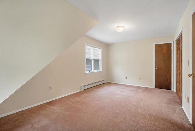7 Mailler Ave, Cornwall, NY 12518 - empty room featuring baseboard heating, light colored carpet, and baseboards