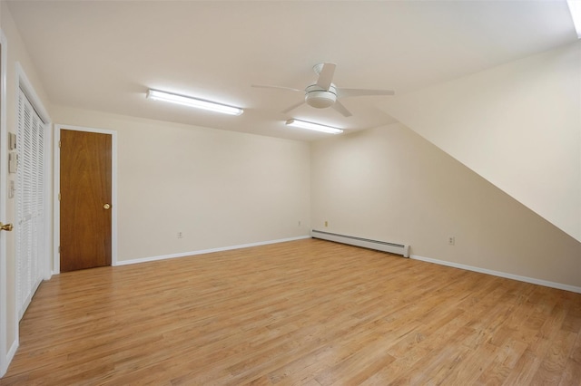 7 Mailler Ave, Cornwall, NY 12518 - spare room with baseboard heating, light wood-style floors, ceiling fan, and baseboards