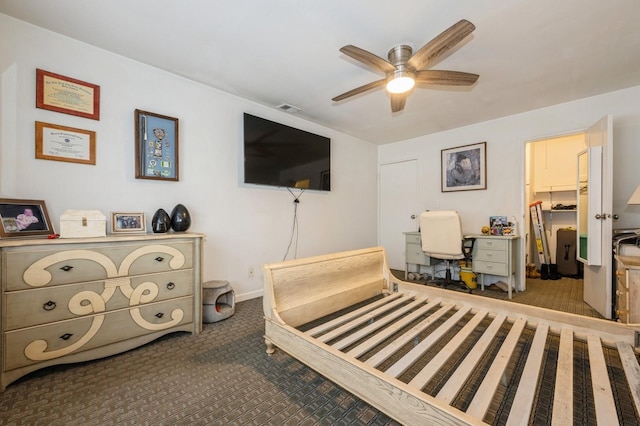 240 Mariners Way, Copiague, NY 11726 - carpeted bedroom featuring a spacious closet, a closet, ceiling fan, and baseboards