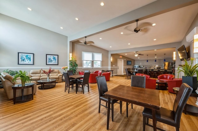 240 Mariners Way, Copiague, NY 11726 - dining space with ceiling fan, light wood-style flooring, and recessed lighting
