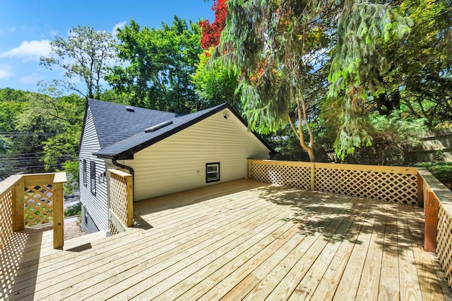63 Ridgeway Ave, Setauket, NY 11733 - wooden terrace featuring view of scattered trees