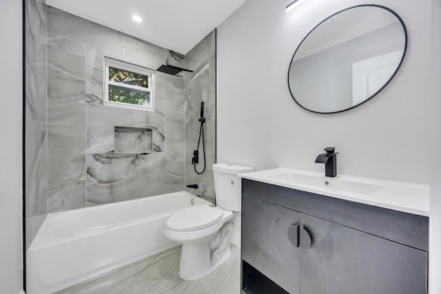 63 Ridgeway Ave, Setauket, NY 11733 - full bathroom with toilet, vanity, and shower / bathtub combination
