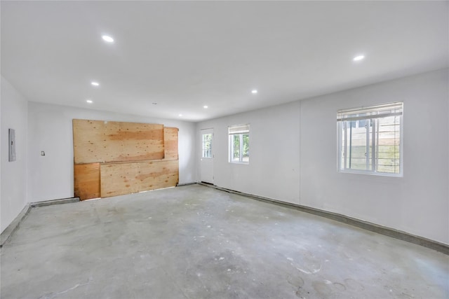63 Ridgeway Ave, Setauket, NY 11733 - unfurnished room featuring concrete flooring, recessed lighting, and baseboards