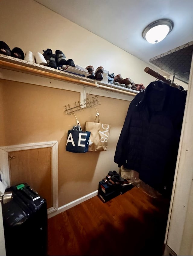 146 Grand Blvd, Brentwood, NY 11717 - walk in closet with wood finished floors