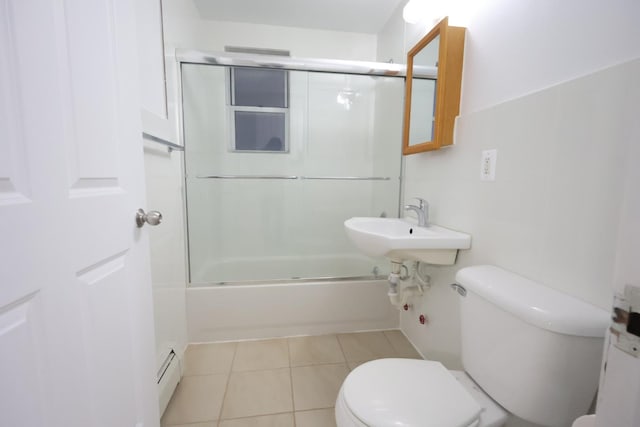 140-37 Cherry Unit 5C, Flushing, NY 11355 - full bath with toilet, tile patterned floors, and shower / bath combination with glass door