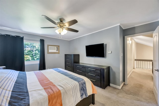 5 Firwood Dr, Farmingville, NY 11738 - bedroom with light carpet, ornamental molding, baseboards, and ceiling fan