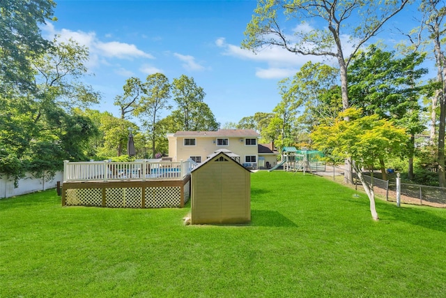 5 Firwood Dr, Farmingville, NY 11738 - view of yard featuring a playground and a deck