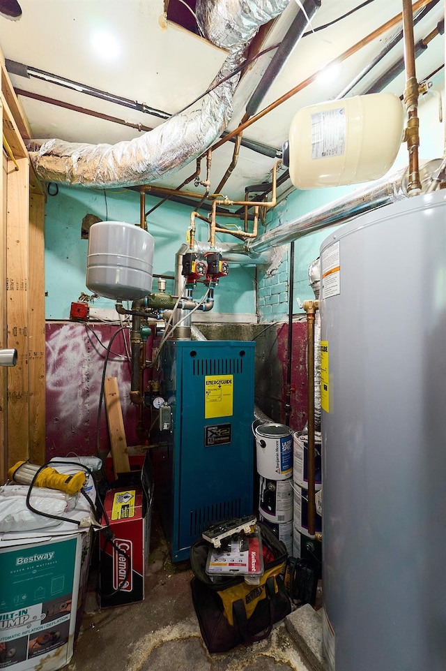 2 Hawthorne St, Farmingdale, NY 11735 - utilities featuring gas water heater and a heating unit
