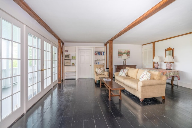 139 Charlie Hill Rd, Millerton, NY 12546 - living area with wood-type flooring and beam ceiling