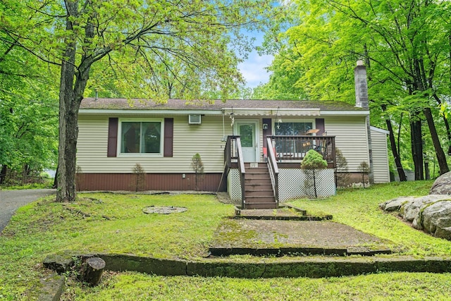 397 Mine Rd, Monroe, NY 10950 - view of front of property featuring a deck and a front lawn