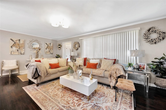 15 W Forest Ave, Freeport, NY 11520 - living area with ornamental molding, wood finished floors, and baseboards