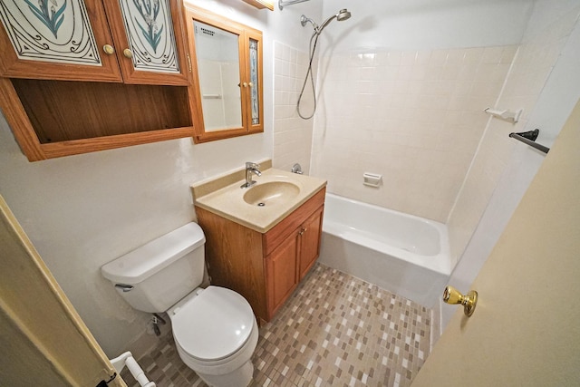100 Lincoln Ave Unit 28C, Mineola, NY 11501 - bathroom featuring toilet, vanity, shower / bathtub combination, and tile patterned flooring