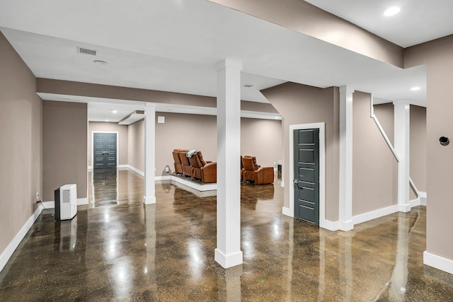 1138 Carlls Straight Path, Dix Hills, NY 11746 - finished basement with baseboards, stairs, and recessed lighting