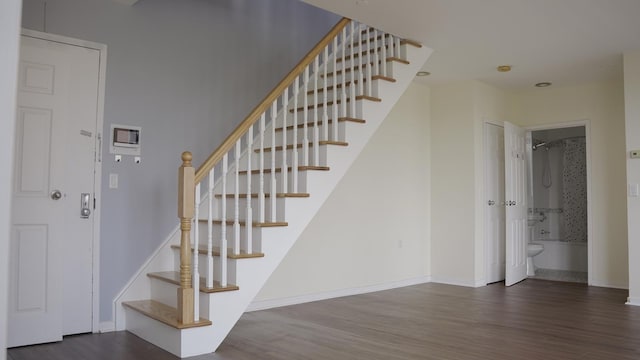 355 Kings Hwy Unit 5C, Brooklyn, NY 11223 - stairway with wood finished floors and baseboards
