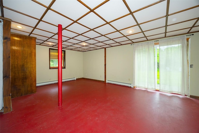 252 Rokeby Rd, Red Hook, NY 12571 - basement featuring baseboard heating, a baseboard heating unit, and recessed lighting
