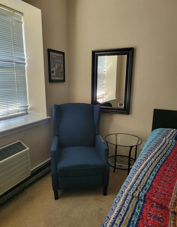 7914 Rockaway Beach Blvd Unit 1J, Rockaway Beach, NY 11693 - sitting room featuring carpet floors and baseboards