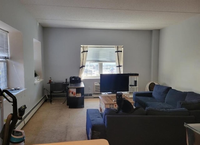 7914 Rockaway Beach Blvd Unit 1J, Rockaway Beach, NY 11693 - living room with carpet and a baseboard radiator