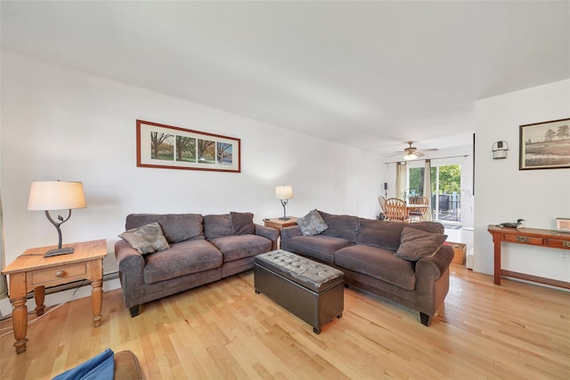 19 Decker Dr, Washingtonville, NY 10992 - living room with light wood-type flooring and ceiling fan