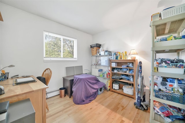 19 Decker Dr, Washingtonville, NY 10992 - home office with wood finished floors and a baseboard heating unit