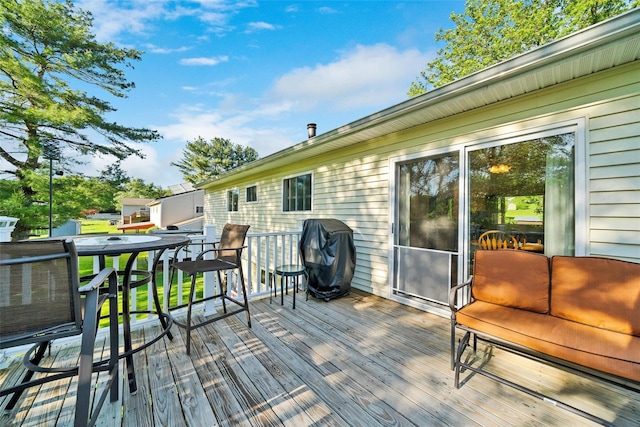19 Decker Dr, Washingtonville, NY 10992 - wooden terrace featuring a grill