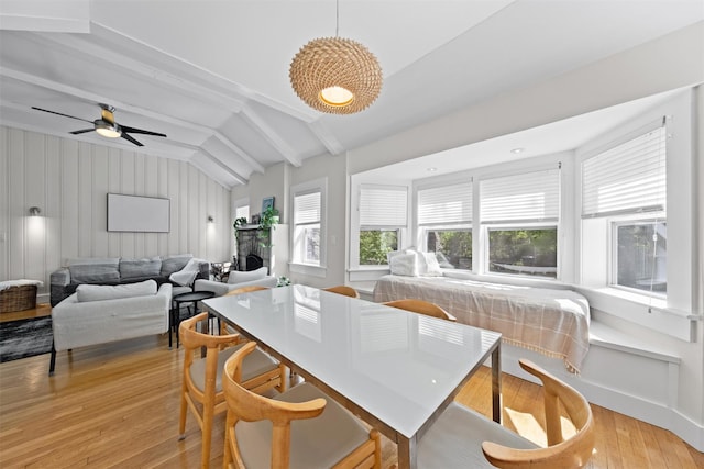 162 Lake Dr, Lake Peekskill, NY 10537 - dining area featuring light wood-type flooring and a ceiling fan