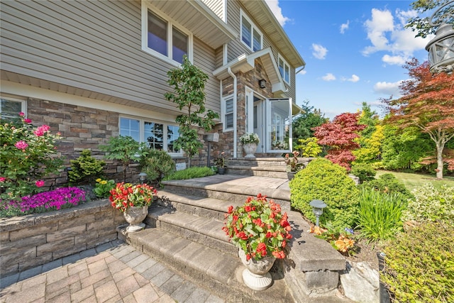 3 Deb St, Plainview, NY 11803 - doorway to property with stone siding