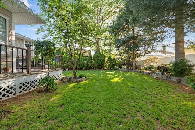 3 Deb St, Plainview, NY 11803 - view of green lawn featuring a wooden deck