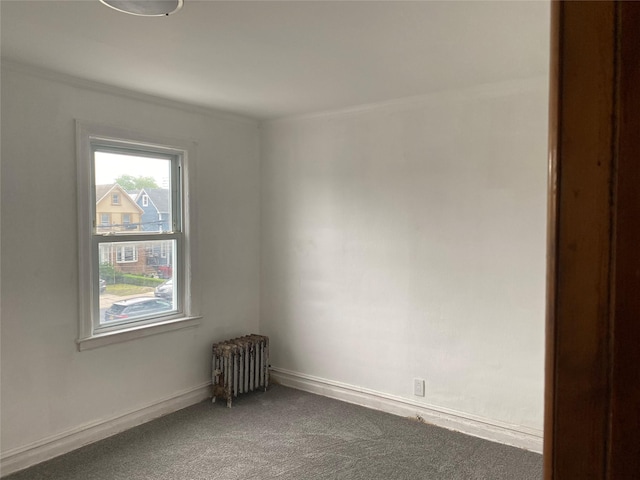 1646 Troy Ave, Brooklyn, NY 11234 - carpeted spare room featuring radiator heating unit, baseboards, and crown molding