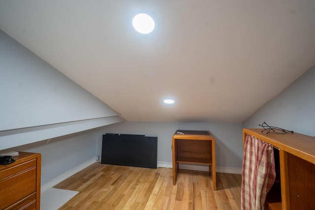 5 Forest Rd, Valley Stream, NY 11581 - additional living space featuring light wood-style flooring, lofted ceiling, baseboards, and recessed lighting