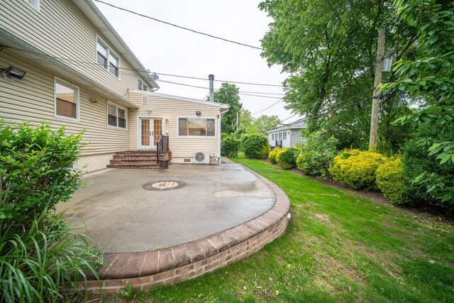 5 Forest Rd, Valley Stream, NY 11581 - view of green lawn featuring a patio and french doors