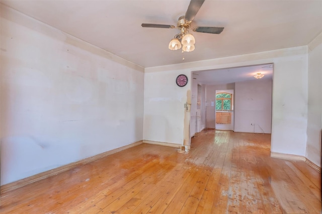 163 Cannon St, Poughkeepsie, NY 12601 - empty room with light wood-style flooring, ceiling fan, and baseboards