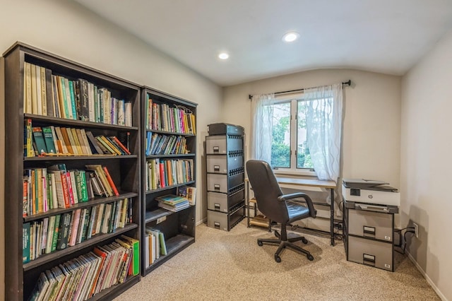 2 Caryl Pl, Kings Park, NY 11754 - office featuring carpet flooring, recessed lighting, baseboards, and vaulted ceiling