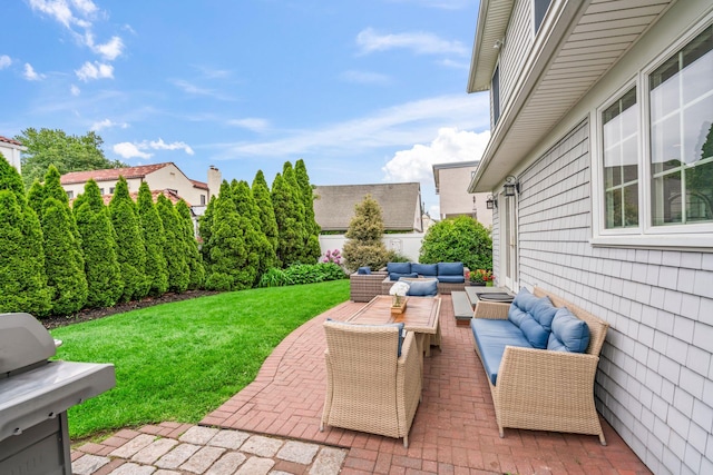 74 Buckingham Rd, West Hempstead, NY 11552 - view of patio / terrace featuring an outdoor living space