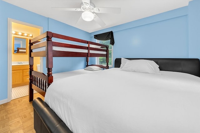 110 Pearsall Dr Unit 3B, Mount Vernon, NY 10552 - bedroom with ceiling fan and connected bathroom