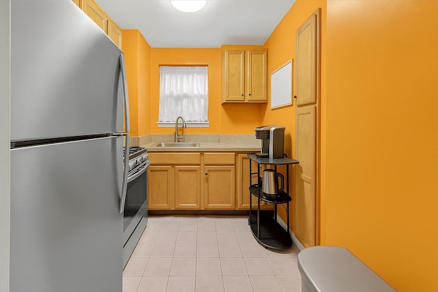 110 Pearsall Dr Unit 3B, Mount Vernon, NY 10552 - kitchen featuring appliances with stainless steel finishes, a sink, light countertops, and light tile patterned floors