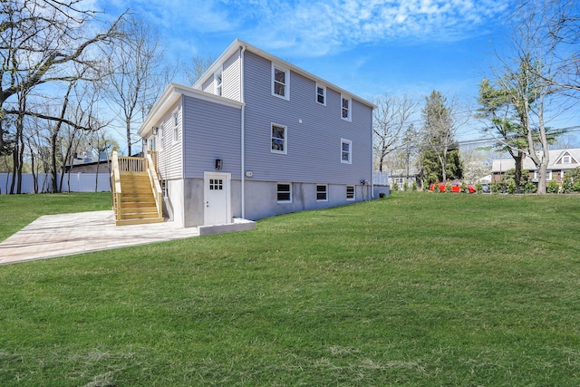 2939 N Wading River Rd, Wading River, NY 11792 - back of house featuring stairs and a patio area