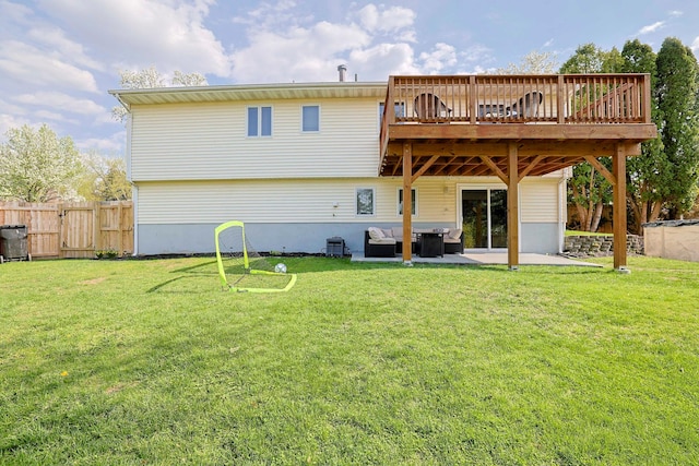 8 Country Ln, Warwick, NY 10990 - rear view of house with a deck, a patio, outdoor lounge area, and a gate