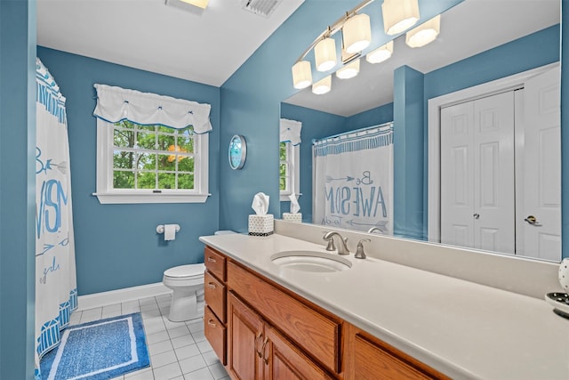 24 Hampton Ct, Wallkill, NY 12589 - full bath with tile patterned floors, vanity, toilet, baseboards, and curtained shower
