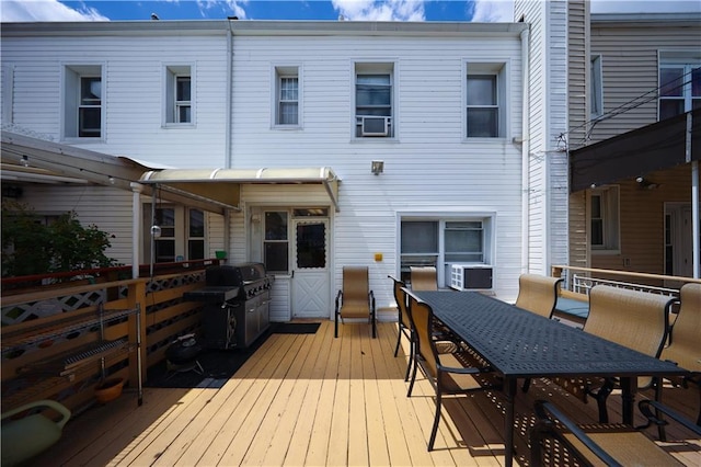 2179 E 26th St, Brooklyn, NY 11229 - deck featuring outdoor dining area, cooling unit, and a grill