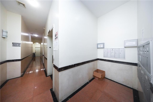 462 52nd St Unit 2D, Brooklyn, NY 11220 - hallway featuring mail area, arched walkways, and high vaulted ceiling